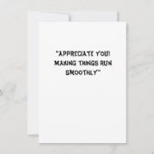 "Hartelijke opmerkingen" Bedankkaart (Achterkant)