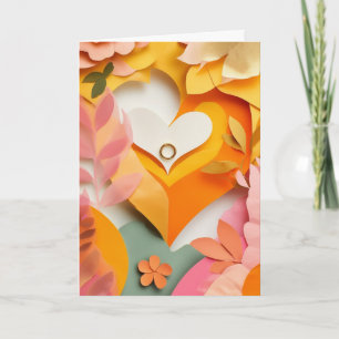 Hartelijke ring omringd door bloemen kaart