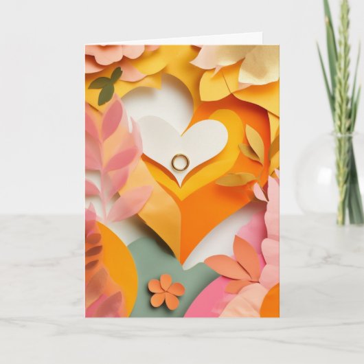 Hartelijke ring omringd door bloemen kaart (Voorkant)