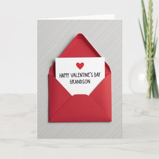 Hartelijke Rode Envelop Kaart (Voorkant)