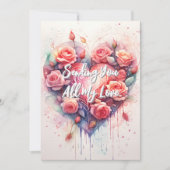 Hartelijke romantische artistieke bloemenliefde gr kaart (Voorkant)