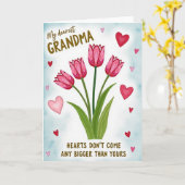 Hartelijke Roze Tulp Oma Kaart (Gele Bloem)