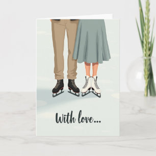 Hartelijke Schaatsers Liefdeskaart Kaart