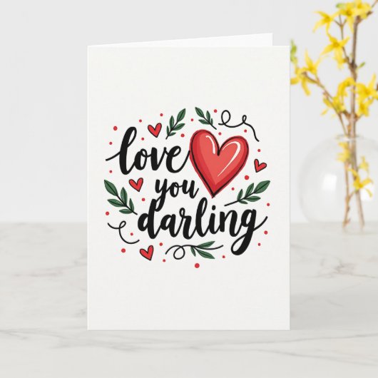 Hartelijke Script Liefde Kaart (Gele Bloem)