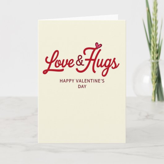 Hartelijke Script Liefde Knuffels Kaart (Voorkant)