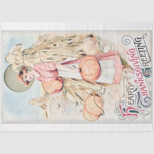  hartelijke Thanksgiving Groet Tissuepapier (Voorkant)