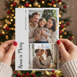 Hartelijke Thuis Is Vrolijke Familie Kerstkaart