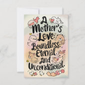 "Hartelijke uitdrukkingen: Moederdag Wenskaart Bedankkaart (Voorkant)