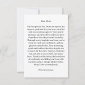 "Hartelijke uitdrukkingen: Moederdag Wenskaart Bedankkaart (Achterkant)