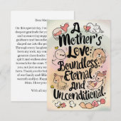 "Hartelijke uitdrukkingen: Moederdag Wenskaart Bedankkaart (Voorkant / Achterkant)