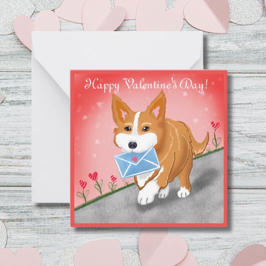 Hartelijke Valentijnsbrief Van Corgi Notitiekaartje