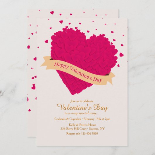 Hartelijke Valentijnsdag 2 uitnodiging (Voorkant / Achterkant)