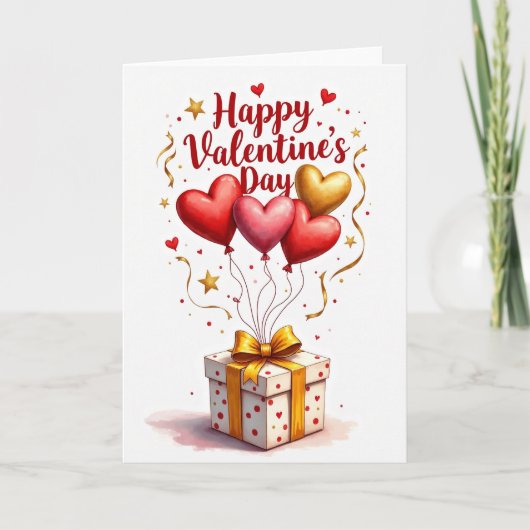 Hartelijke Valentijnsdag Cadeaubon Kaart (Voorkant)