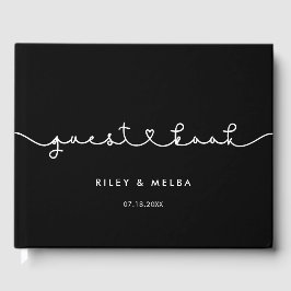 Hartelijke verbindende lettertype bruiloft gastenboek