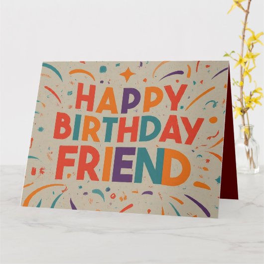 Hartelijke verjaardagsgroet voor vrienden kaart (Gele Bloem)