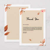 Hartelijke waardering: Verjaardag bedankje" Bedankkaart (Voorkant / Achterkant)