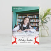 Hartelijke wensen aan de leraar van de student feestdagenkaart (Staand voorkant)