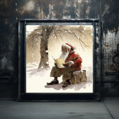 Hartelijke wensen Black Santa Reading Letters Poster