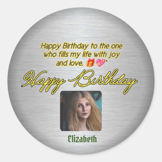 Hartelijke wensen: Happy Birthday Love Sticker (Voorkant)