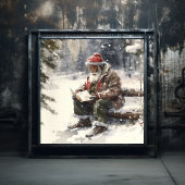 Hartelijke wensen Zwarte Kerstman's Kerstlijst Poster