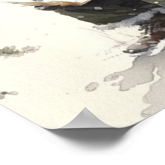 Hartelijke wensen Zwarte Kerstman's Kerstlijst Poster (Hoek)