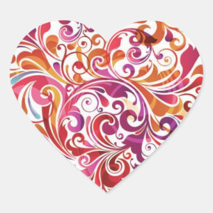 hartelijke werveling hart sticker