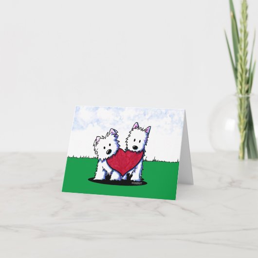 Hartelijke Westie Duo Kaart (Voorkant)