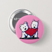 Hartelijke Westies-knop Ronde Button 5,7 Cm (Voorkant /achterkant)