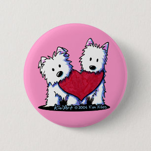 Hartelijke Westies-knop Ronde Button 5,7 Cm