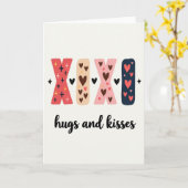 Hartelijke Xoxo Knuffels Kusjes Kaart (Gele Bloem)