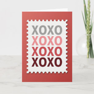 Hartelijke Xoxo Postzegelkaart Kaart