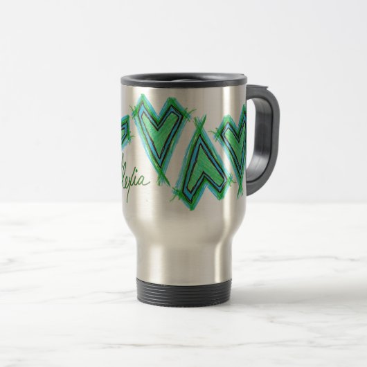 Harten #02 Travel Mug Reisbeker (Voorkant rechts)