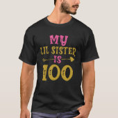 Harten 100th Bday voor zuster van zuster broer T-shirt (Voorkant)