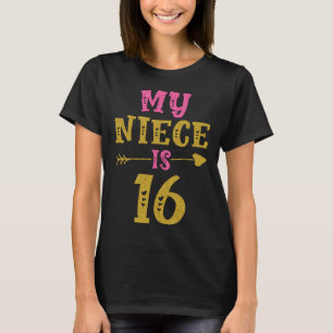 Harten 16e dag voor nichtje van tante oom t-shirt