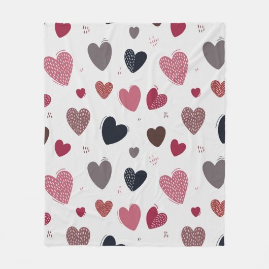 Harten 3 fleece deken (Voorkant)