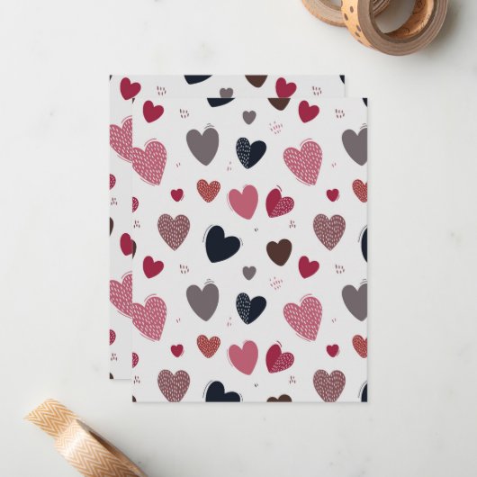 Harten 3 notitiekaartje (Voorkant / Achterkant in situ)