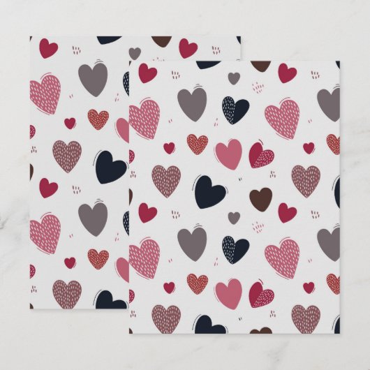 Harten 3 notitiekaartje (Voorkant / Achterkant)