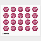 Harten 3D Textuur Rood Patroon-23803 Ronde Sticker (Vel)