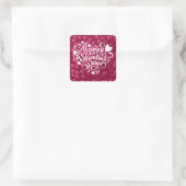 Harten 3D Textuur Rood Patroon-23803 Vierkante Sticker (Tas)