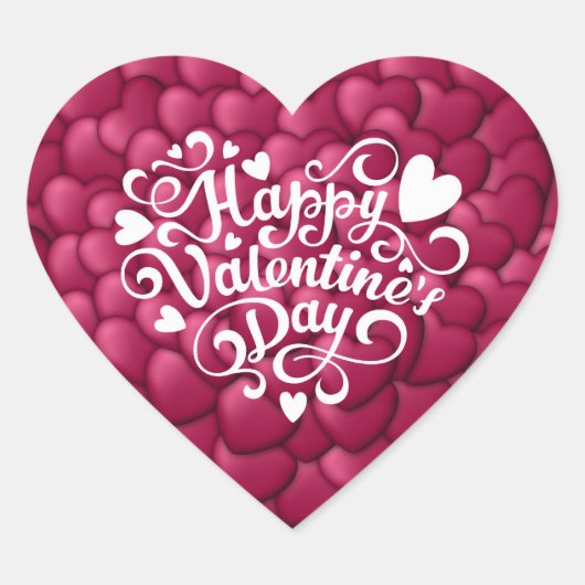 Harten 3D textuur rood patroon-32322 Hart Sticker (Voorkant)