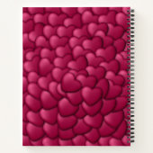 Harten 3D textuur rood patroon-32322 Notitieboek (Achterkant)