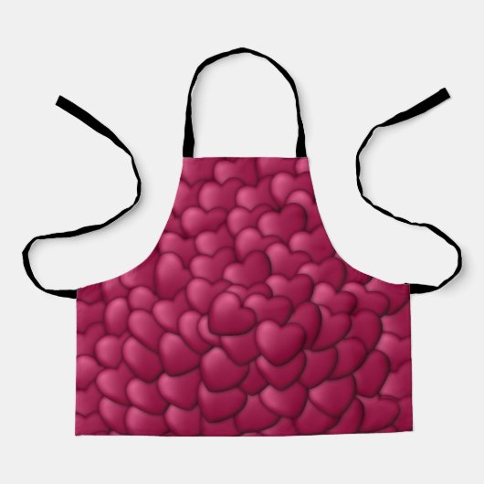 Harten 3D textuur rood patroon-32322 Schort (Voorkant)