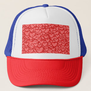 Harten 3D textuur rood patroon Trucker Pet