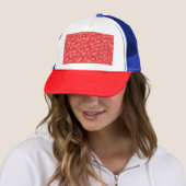 Harten 3D textuur rood patroon Trucker Pet (In situ)