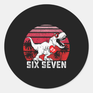 Harten 67 Valentijnsdag 67 Meme Zes Zeven 6 7 T- Ronde Sticker