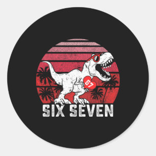 Harten 67 Valentijnsdag 67 Meme Zes Zeven 6 7 T- Ronde Sticker