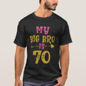 Harten 70th Bday voor grote broer van zuster bouil T-shirt (Voorkant)