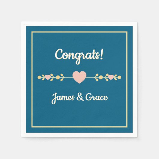 Harten! Aangepast verlovingsfeestje  Servet (Voorkant)