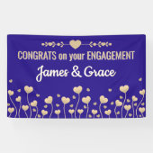 Harten! Aangepaste verlovingsbanner gefeliciteerd Spandoek (Horizontaal)