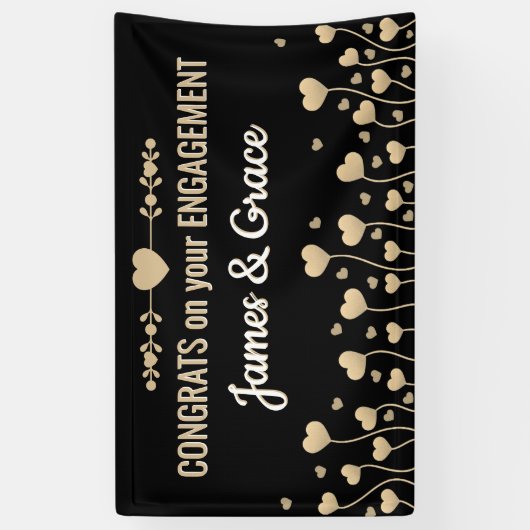 Harten! Aangepaste verlovingsbanner met felicitati Spandoek (Verticaal)